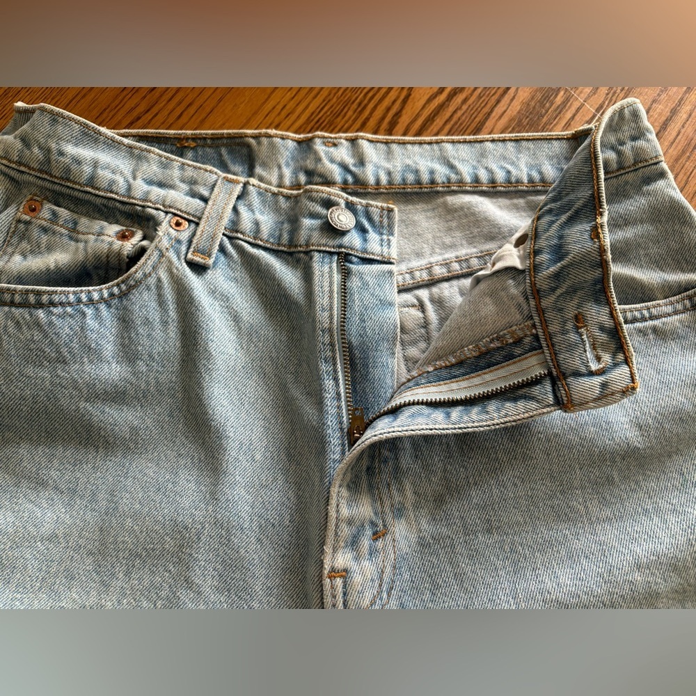 Custom Patchwork Upcycled Blue Levi’s Denim Jeans Size:30 - Picture 4 of 7